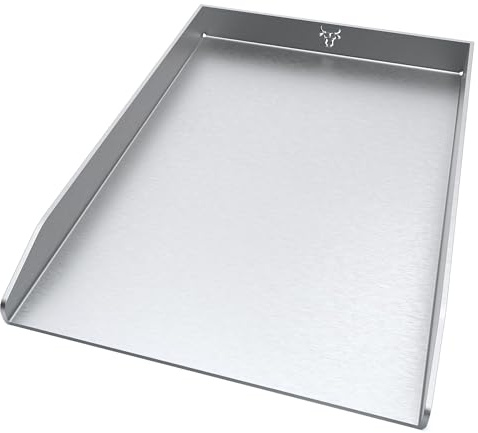 tuning-art EPL-18 Edelstahl Plancha Grillplatte Universal passend für Rösle, Weber Gasgrills u.v.m. | Lebensmittelecht | Rostfrei | Spülmaschienen geeignet | Fettablauflöcher