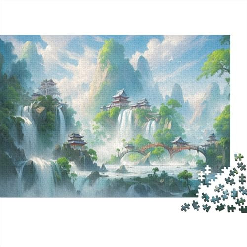 JDDEISKKE Waterfalls Fortgeschrittene Puzzles 1000 Teile Puzzlespiel Mit Poster Beautiful Herausforderung Geeignet Für Erwachsene Farbe Puzzle Souvenirs 1000pcs (75x50cm)