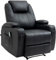 CLP Sillón de Masaje Galena Moderno I Silla Relax tapizada en polipie o Cuero Real I Silla con portavasos & reposapiés, Color:Negro, Material:Cuero Real