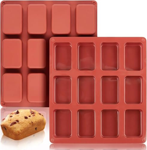 Socluer Lot de 2 mini moules à gâteau en silicone sans BPA pour pâtisserie polyvalente