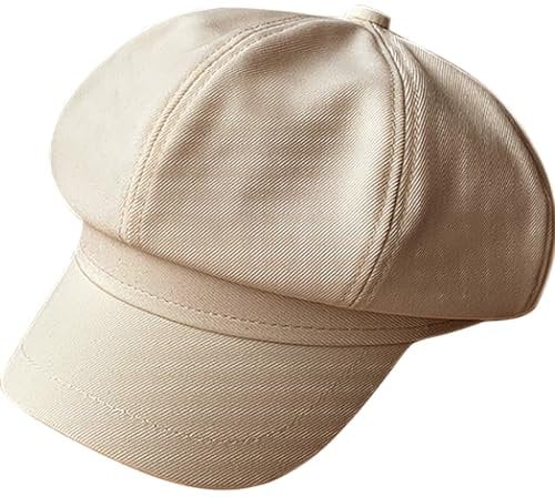 XYIYI Beige Mode Schirmmütze Ballonmütze Newsboy Cap Visier Baskenmütze Paperboy Gatsby Hut Achteckige Kappe für Damen Mädchen