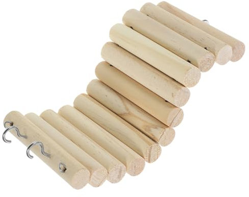 BESPORTBLE Hamster Ladder Toy Hedgehog Separating Fence 8cm Wide 20cm Long Natural Wooden Climbing Activity for Small Pets for Hamsters Guinea Pigs and Other Rodents