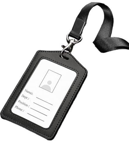 Meekye Set di 1/2 Porta Badge PU Cordino, Porta Badge da Collo, Porta Tesserino per Carte di Credito, ID Lavoro, Carta D'identità, Carta Studente, Ufficio Badge Holder