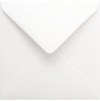 Netuno 100 quadratische Umschläge Weiß 11 x 11 cm 120g Malmero Blanc elegante Briefumschläge Spitzklappe nassklebend für Hochzeit Geburtstag Weihnachten Taufe Einladungsumschläge umweltfrundlich