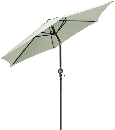 CHRISTOW 2.7m Tilting Garden Parasol Outdoor Umbrella Patio Sunshade With Crank
