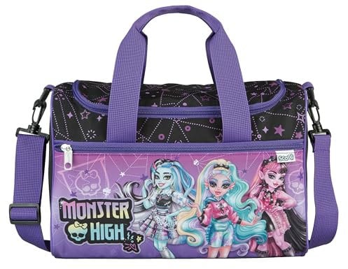 Scooli - Monster High Sporttasche für Kinder - 23 x 35 x 16 cm - geräumiges Hauptfach - Verstellbarer Schultergurt - Zubehör für die Schule - Umhängetasche