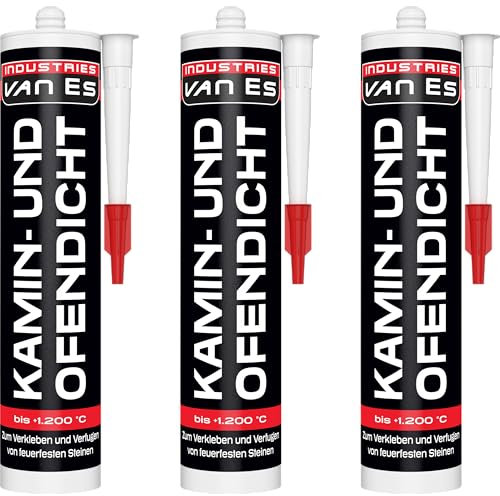 Kamin- und Ofendicht Zement 3 x 310 ml Reparaturdichtmasse hitzebeständig +1200°C