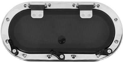 Yctze Ventana de Ojo de Buey Ovalada para Escotilla de Barco con Manija de Interruptor, Apertura Interna de 16 X 8 Pulgadas, Resistente a los Rayos UV, Ventana de Escotilla de Cubierta
