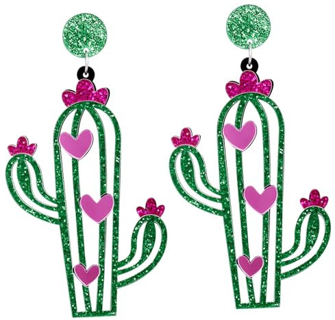 VALICLUD 1paire Boucles Oreilles Forme De Cactus Avec Bijoux Et Parfaites Pour Toutes Occasions