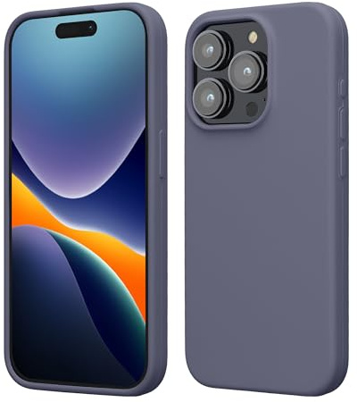 kwmobile Case for iPhone 15 Pro Case - Soft TPU Silicone Cover - Lavender Grey