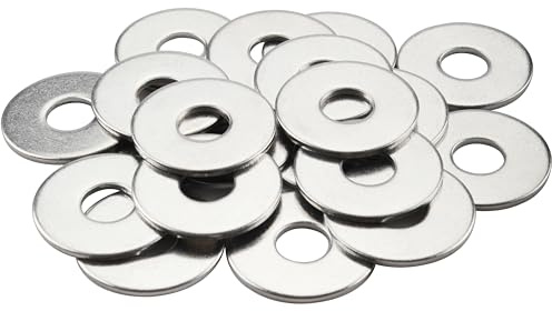 Gendewiner M6 Rondelles Metal (20 Pièces) M6x18x1.2mm 304 Rondelle Inox Grandes Rondelles de Carrosserie Acier Inoxydable Rondelles Plates pour Vis & Écrous & Tiges Filetées