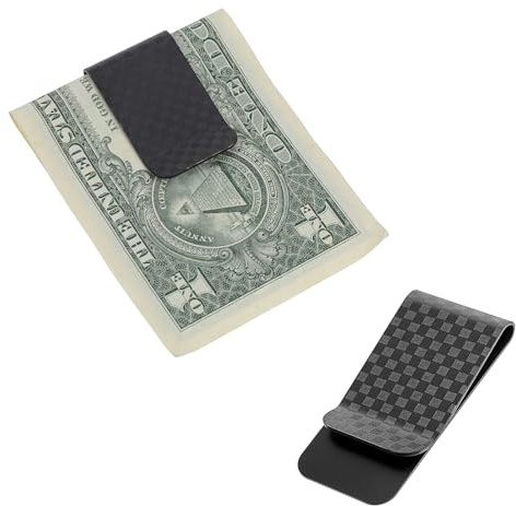 Bremorou Money Clip, Front Pocket Wallet, Minimalist Wallet for Men, Money Clip with Card Holder, Stainless Steel Credit Business Card, Slim and Durable-Bright Black