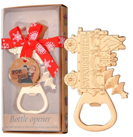 SURALIN Apribottiglie con motivo natalizio, 1 pezzo, perfetto per Natale, matrimoni, feste e regali di ritorno