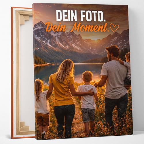 posterlux Bild auf Leinwand eigene Fotos – Sofort Upload 30x50 cm | Handbespannt auf echtem Keilrahmen aus Massivholz. Premium Leinwanddruck, Made in Germany. Fertig zum Aufhängen.