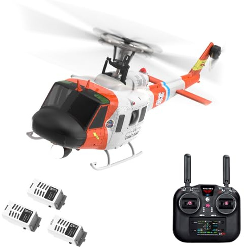 RCXTechPro F07S 6G UH-1 Huey RC Hubschrauber, 𝐆𝐏𝐒 8-Kanal 1:34 Bürstenloser Motor mit Optische Flusspositionierung und 3D-Flug Ferngesteuerter Helikopter für Erwachsene Hobbyisten -RTF