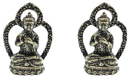 HEATSHAKING Heilige Buddha Figur als Deko mit 2 Stück, Messing, Schwarz | Zuhause und Büro, Kreative Feine Verarbeitung, Glücksbringer und Segen, Dekorativ