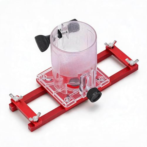 Sxhlseller Wood Trimmer Router Base, 2 in 1 Aluminum Alloy Slotting Bracket for 65mm Machine, Compact Palm Holder for Furniture Chamfering - Self Centering Tool