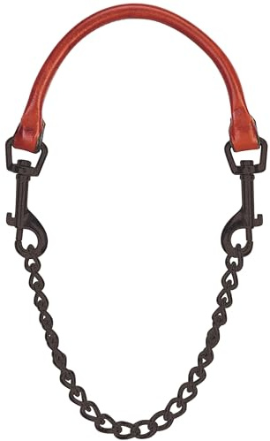 Weaver Leather Livestock Leather & Chain Goat Collar, Chestnut, 24-Inch