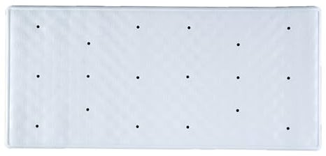 AQUALONA® Luxury Bath Mat, Anti-Mould Non-Slip Bathtub Mat – Textured Surface, Suction Cups – Roman, White 74 x 34cm