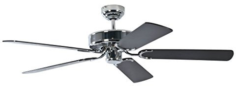 Pepeo Deckenventilator ohne Beleuchtung Potkuri, Gehäuse Stahl, Flügelfarbe schwarz, 132 cm, für Räume bis zu 25m²