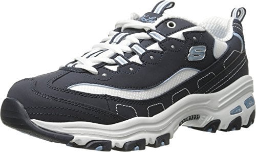 Skechers D'lites Biggest Fan, Sneaker Donna, Navy Trubuck White Mesh Carolina Blue Trim, 39.5 EU