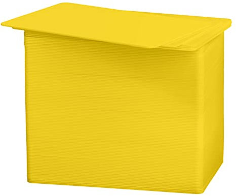 Karteo Plastikkarten blanko gelb [100 Stück] Blankokarten EC-Kartenformat für Ausweise Dienstausweise EC- und Bankkarten Gesundheitskarten