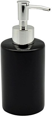Harbour Housewares Glazed Black Ceramic Soap Pump Dispenser, 280ml