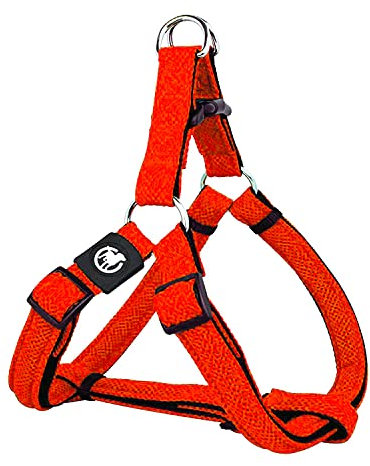 DDOXX Air Mesh Step-In Hundegeschirr - Verstellbare Brust Welpengeschirr für alle Größen - L (Orange)