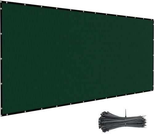 Amagabeli Privacy Screen 6' x 50' Fence Commercial Shade Cover with Brass Grommets Heavy Duty Perfect for Outdoor Back Yard Customizable Home Decoration Dark Green