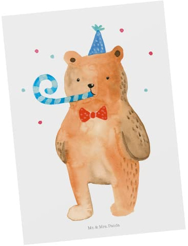 Mr. & Mrs. Panda Postkarte Bär Geburtstag - Geschenk, Glückwunsch, Postkarten, Alles Gute, Happy Birthday, bildkarte, Ansichtskarte, Ansichtskarten, Teddy, Grußkarte