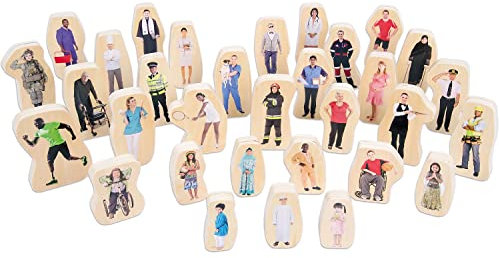 TickiT 73402 Wooden Community People Block Set