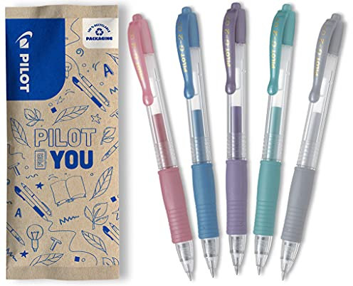PILOT G2-7, Gelschreiber, 5er Set (Metallicpink, -blau, -violett, -grün, Silber)