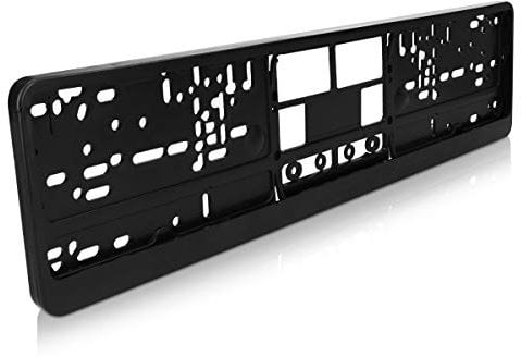Navaris License Plate Holder - Fits Any Standard UK or EU License Plate - Car Registration License Number Plate Holder Frame - Black