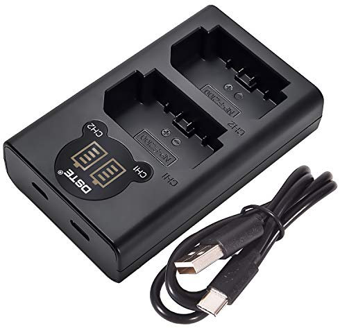 DSTE Dual USB Charger with LCD Display Compatible for NP-FZ100 FZ100 and Sony FX30, A7R3, A7R III, α7R III, α7R3, a7 IV, α1, A6700, Alpha 9, Alpha 9R, Alpha a9R, Alpha a9S, Alpha 9S Digital Camera