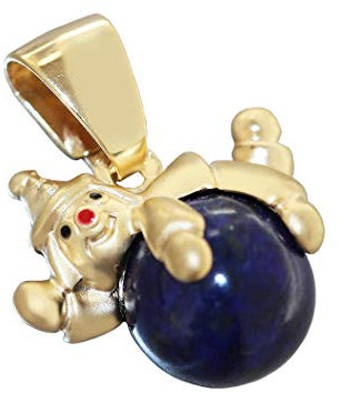 Hobra-Gold Anhänger Gold 375 Clown auf Lapis Kugel kleiner Goldclown Kettenanhänger