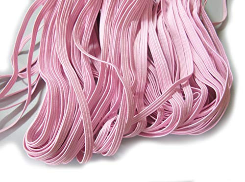 PrettyBoutique 6mm Corded Flat Cord Thin Elastic Dressmaking Waistband Headbands (Light Pink, 3 Metres)