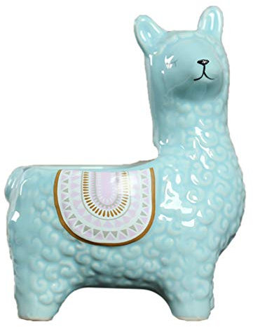 Cabilock Keramik Blumenübertopf - Keramik Tier Sukkulenten Pflanzer Niedlichen Alpaka Blumentopf Kleinen Schreibtisch Lama Figur Kaktus Luft Pflanze Standhalter (Zufällige Farbe)