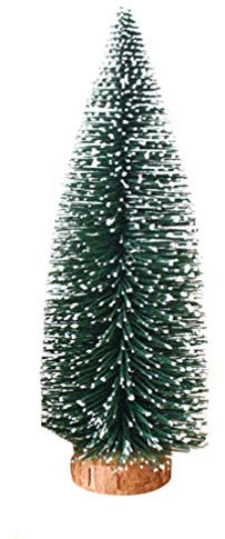 VALICLUD Mini Weihnachtsbaum Künstlich 20cm Desktop Mini Grün Tannenbaum mit Schnee Modellbäume DIY Weihnachtsschmuck Mikrolandschaft Puppenhaus Dekoration Festival Party Ornament