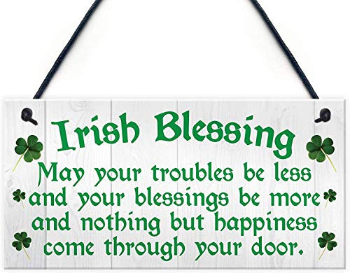 Irish Blessing Happiness Friendship Wood Signs Gifts Plaque Home Decor Door Sign 12x6(XXQ112)