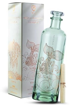 Wild - Message in a Bottle | Botella de cristal reciclado | Línea Mandala – Whale
