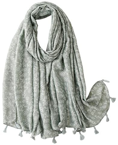 FAIRYGATE Schal Grün Damen Mode Schals Vogel Blume Schmetterling Tuch Druck Lange Soft Halstuch Wickel Stola für Summer Beach Tücher Winter Geschenk für Sie 36226