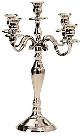 Kerzenständer 5-armig Kerzenleuchter 40 cm Silber