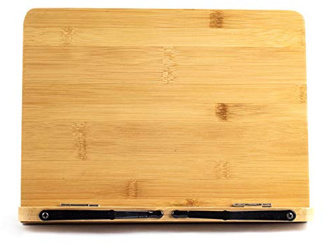 Buchständer aus Bambus, groß, A+, 27,9 cm (11 Zoll), für Lehrbücher, Lesen, freihändig, Kochbuchständer, Laptop, iPad, Tablet, Musikbuch, mit verstellbarem Motherboard-Winkel