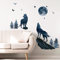 wondever Wandtattoo Wolf mit Mond Wandaufkleber Tiere Wolf Familie Wandsticker Wanddeko für Kinderzimmer Wohnzimmer Schlafzimmer