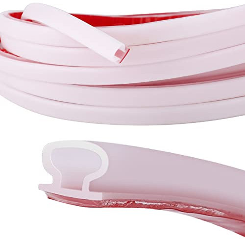 Weiß Türdichtung Dichtungsband Selbstklebende 10mm(W)*6mm(D)/15m(L), Gummidichtungsstreifen für Türdichtung Fenster/Anti-Kollision/Schalldichter/Wasserdichter/Staubdicht