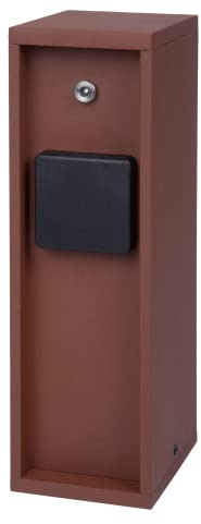 BOLD Pado 3-Fach Gartensteckdose - Außen-Steckdose mit Lichtsensor - Rost | Alu-Energiesäule, IP44 Outdoor, 3680W, 30x12x9cm, für Winkelstecker, Kindersicherung, Rostfreies Aluminium, TÜV geprüft