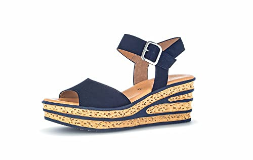 Gabor Damen Keilsandalen, Frauen Sandalen,Best Fitting,Keilsandaletten,Keilabsatz,Wedge-Heel,Sommerschuhe,Freizeitschuhe,Atlantik,40 EU / 6.5 UK
