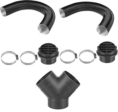 75 mm Diesel-Heizungsrohr Standheizung Luftausgang Anschluss, T/Y Kanal Auto Heizung Rohrleitung mit Warmluftauslass Entlüftungsschlauch Clips Set für Standheizung Webasto Eberspacher (Y)