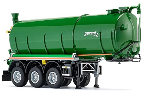 WIKING 077656 Kotte Tank Semi-Trailer Garant TSA 30,000, Model, 1:32, Metal/Plastic, For Ages 14+, Multiple Features, Telescopic Supports, Functional Lift Axle, Leaf Green