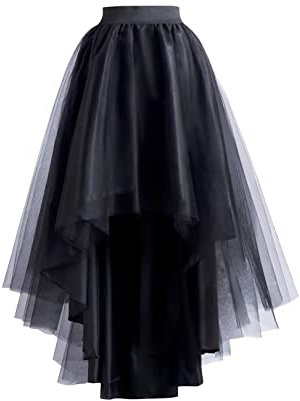 Babyonlinedress Jupe Tulle Femme Tutu Noir pour Fête Ballet Danse Jupe Femme Vintage Taille Élastique